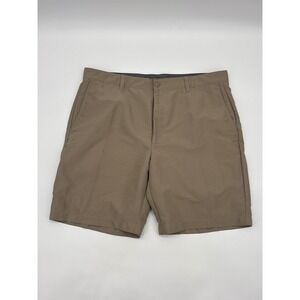 GRANDSLAM Men's Tan Golf Shorts Size 38 Polyester Elastane Flat Front